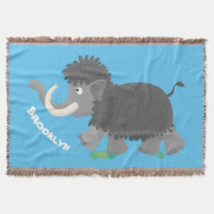 Cute wooly mammoth cartoon-illustratie deken