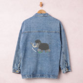 Cute wooly mammoth cartoon-illustratie denim jacket (Hangar)