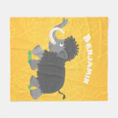 Cute wooly mammoth cartoon-illustratie fleece deken (Voorkant (Horizontaal))