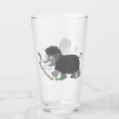 Cute wooly mammoth cartoon-illustratie glas (Achterkant)