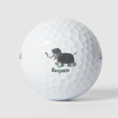 Cute wooly mammoth cartoon-illustratie golfballen (Voorkant)
