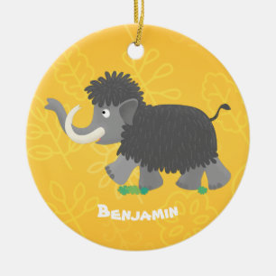Cute wooly mammoth cartoon-illustratie keramisch ornament