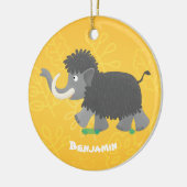 Cute wooly mammoth cartoon-illustratie keramisch ornament (Links)