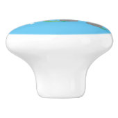 Cute wooly mammoth cartoon-illustratie keramische knop (Zijkant)