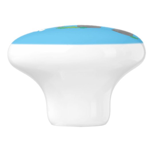 Cute wooly mammoth cartoon-illustratie keramische knop (Zijkant)