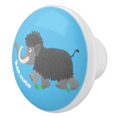 Cute wooly mammoth cartoon-illustratie keramische knop (Rechts)