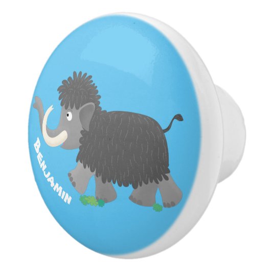 Cute wooly mammoth cartoon-illustratie keramische knop (Rechts)