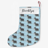 Cute wooly mammoth cartoon-illustratie kleine kerstsok (Achterkant)