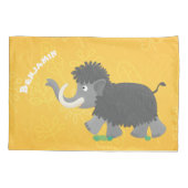Cute wooly mammoth cartoon-illustratie kussensloop (Achterkant)