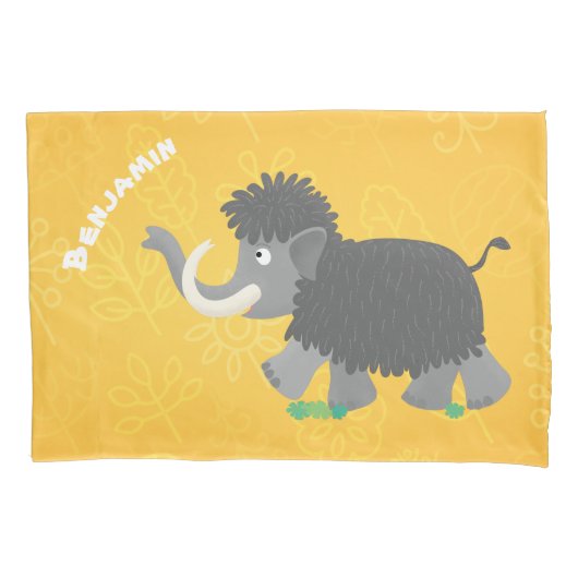 Cute wooly mammoth cartoon-illustratie kussensloop (Voorkant)