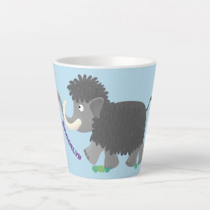 Cute wooly mammoth cartoon-illustratie latte mok