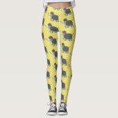 Cute wooly mammoth cartoon-illustratie leggings (Voorkant)