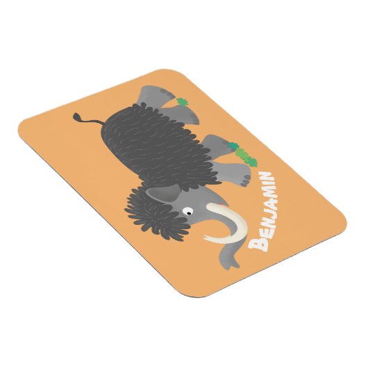 Cute wooly mammoth cartoon-illustratie magneet (Rechterzijde)