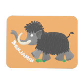 Cute wooly mammoth cartoon-illustratie magneet (Horizontaal)