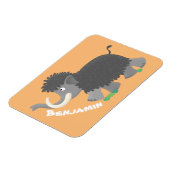Cute wooly mammoth cartoon-illustratie magneet (Linkerzijde)