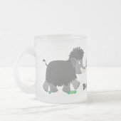 Cute wooly mammoth cartoon-illustratie matglas koffiemok (Links)