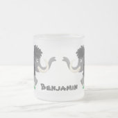 Cute wooly mammoth cartoon-illustratie matglas koffiemok (Center)