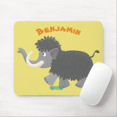 Cute wooly mammoth cartoon-illustratie muismat (Met muis)