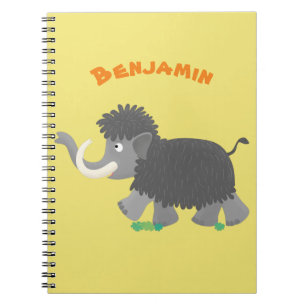 Cute wooly mammoth cartoon-illustratie notitieboek