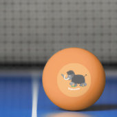 Cute wooly mammoth cartoon-illustratie pingpongbal (Net)