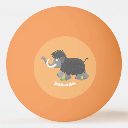 Cute wooly mammoth cartoon-illustratie pingpongbal (Voorkant)