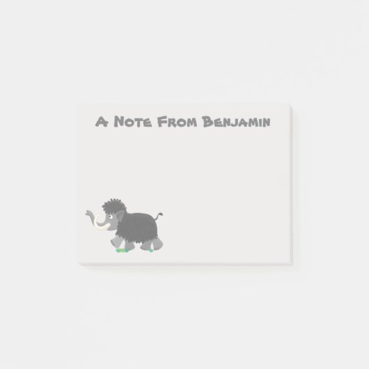 Cute wooly mammoth cartoon-illustratie post-it® notes (Voorkant)