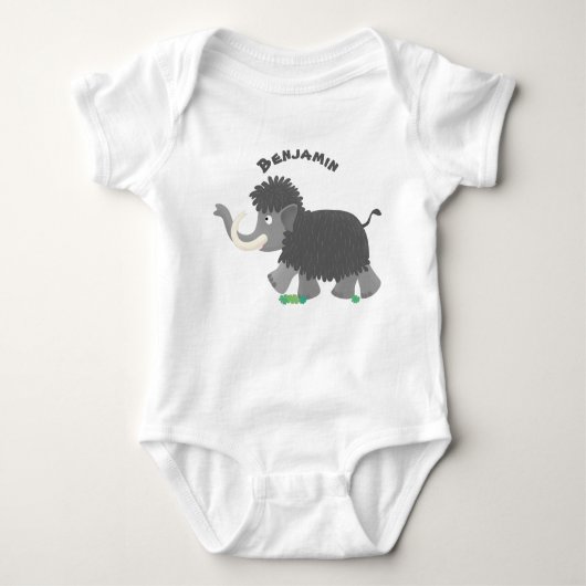 Cute wooly mammoth cartoon-illustratie romper (Voorkant)