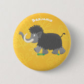 Cute wooly mammoth cartoon-illustratie ronde button 5,7 cm (Voorkant)