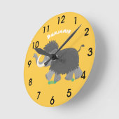 Cute wooly mammoth cartoon-illustratie ronde klok (Hoek)