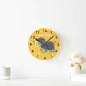 Cute wooly mammoth cartoon-illustratie ronde klok (Huis)