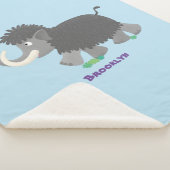 Cute wooly mammoth cartoon-illustratie sherpa deken (3/4)