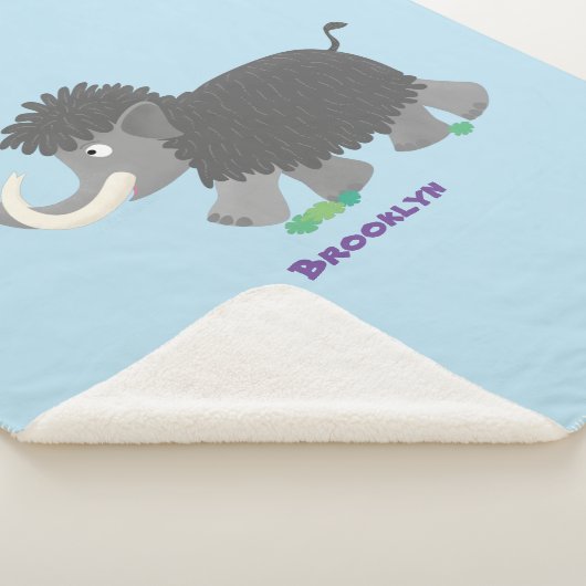 Cute wooly mammoth cartoon-illustratie sherpa deken (3/4)
