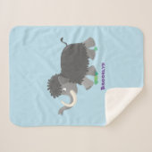 Cute wooly mammoth cartoon-illustratie sherpa deken (Voorkant (horizontaal))