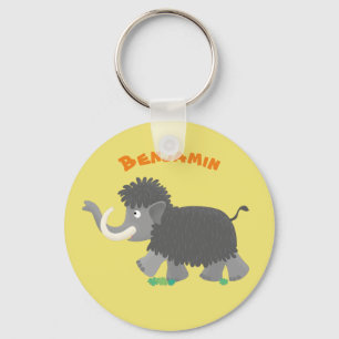 Cute wooly mammoth cartoon-illustratie sleutelhanger
