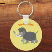 Cute wooly mammoth cartoon-illustratie sleutelhanger (Voorkant)