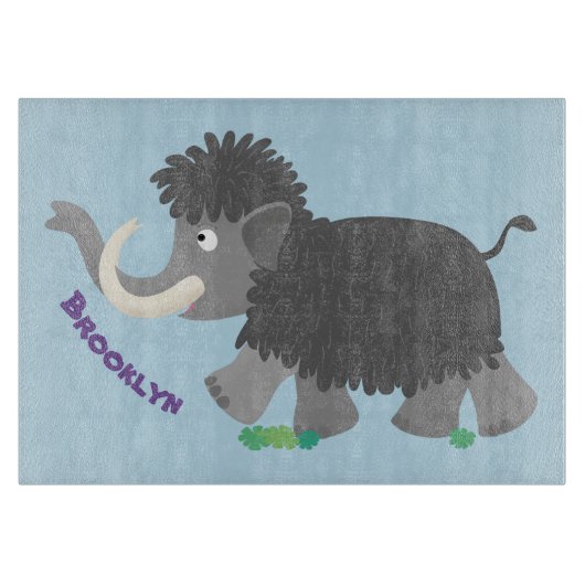 Cute wooly mammoth cartoon-illustratie snijplank (Voorkant)