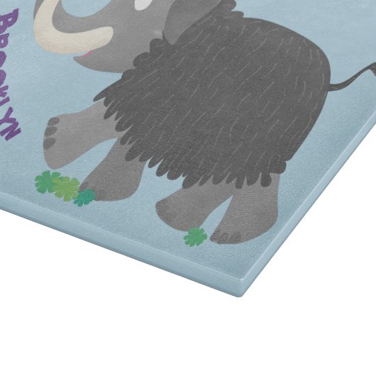 Cute wooly mammoth cartoon-illustratie snijplank (Hoek)