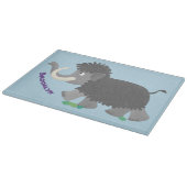 Cute wooly mammoth cartoon-illustratie snijplank (Hoek)