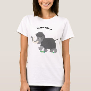 Cute wooly mammoth cartoon-illustratie t-shirt