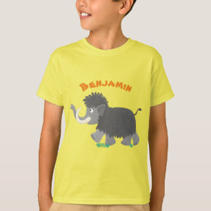 Cute wooly mammoth cartoon-illustratie t-shirt