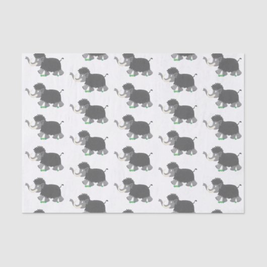 Cute wooly mammoth cartoon-illustratie tissuepapier (Voorkant)
