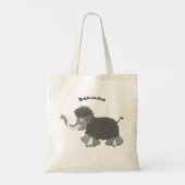 Cute wooly mammoth cartoon-illustratie tote bag (Achterkant)
