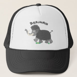 Cute wooly mammoth cartoon-illustratie trucker pet