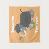 Cute wooly mammoth cartoon-illustratie wandkleed (Voorkant)