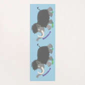 Cute wooly mammoth cartoon-illustratie yogamat (Achterkant)