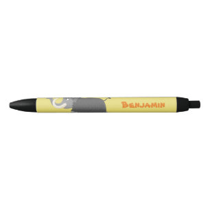 Cute wooly mammoth cartoon-illustratie zwarte inkt pen