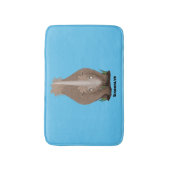 Cute wooly rhino elasmotherium cartoon badmat (Voorkant Verticaal)