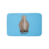 Cute wooly rhino elasmotherium cartoon badmat (Voorkant)
