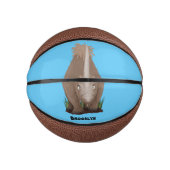 Cute wooly rhino elasmotherium cartoon basketbal (Voorkant)