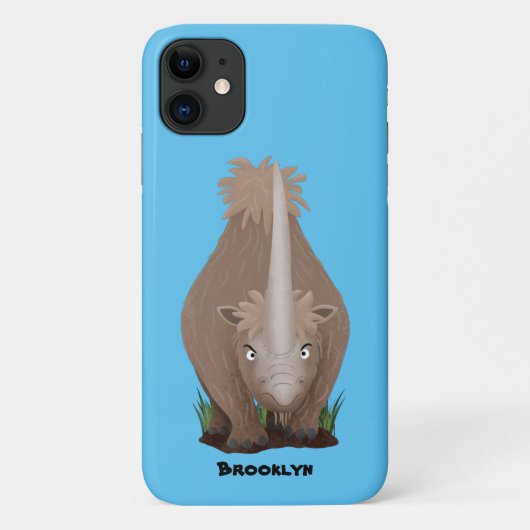 Cute wooly rhino elasmotherium cartoon Case-Mate iPhone case (Achterkant)